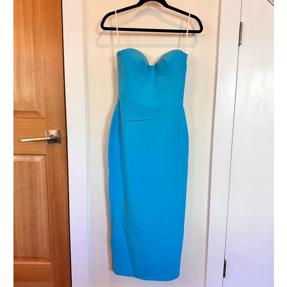 ALEX PERRY Bright Blue Draven Stretch Crepe Sweetheart Dress (US 6/AU 10) NWT! - Picture 5 of 11